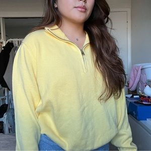 Vintage Oversized Yellow Quarter Zip